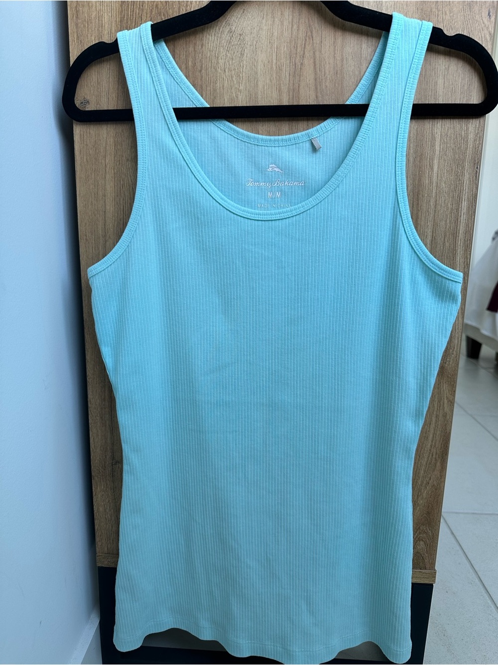 Tommy Bahama Light Aqua Ribbed Tank